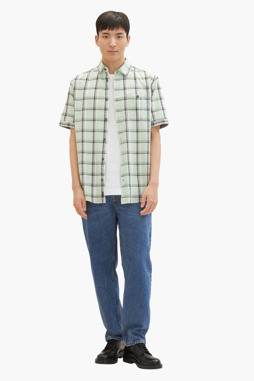 Chemise (manches courtes) Vert - Tom Tailor