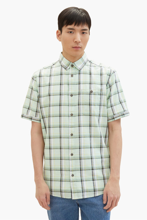 Chemise (manches courtes) Vert - Tom Tailor