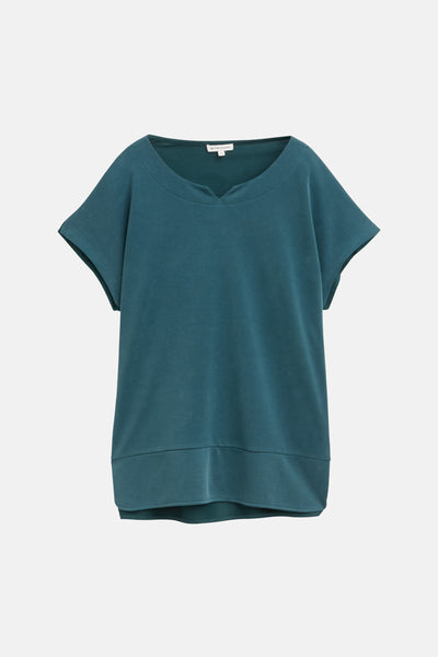 T-shirt vert à manches courtes de Tom Tailor, avec encolure dégagée et coupe décontractée.