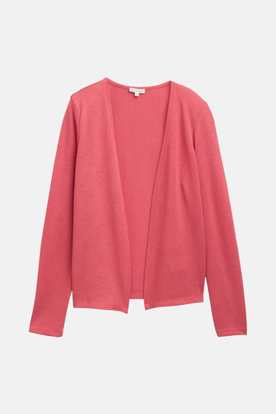 Cardigan rose en maille, de Tom Tailor, avec des manches longues et une texture fine.