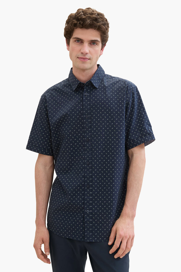 Chemise (manches courtes) Bleu - Tom Tailor