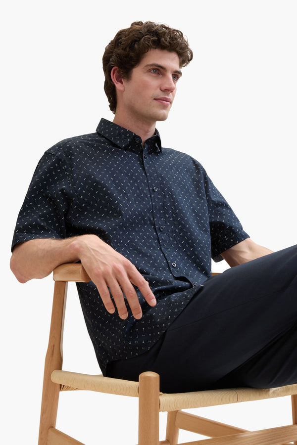 Chemise (manches courtes) Bleu - Tom Tailor