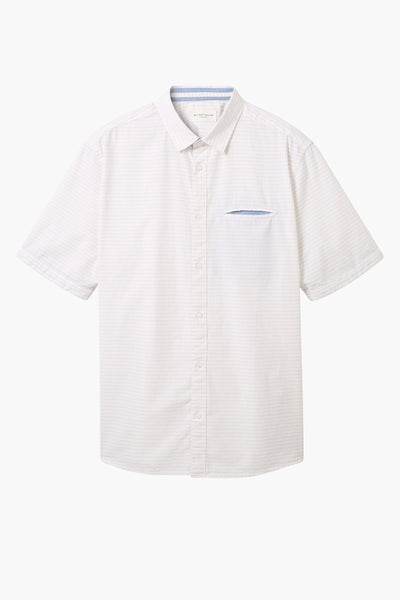 Chemise (manches courtes) Blanc - Tom Tailor