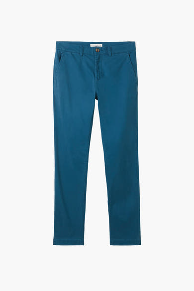 Groene chino van Tom Tailor, broek met een relaxte pasvorm met zijzakken en nette zomen.