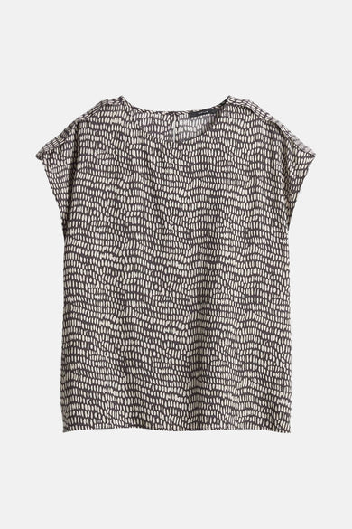 Blouse met korte mouwen - bruin