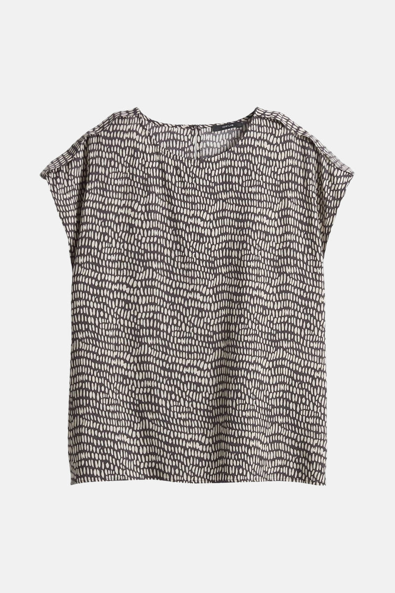 Blouse met korte mouwen - bruin