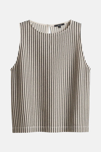 Blouse sans manches multicolore de OPUS, avec motif rayé vertical texturé.
