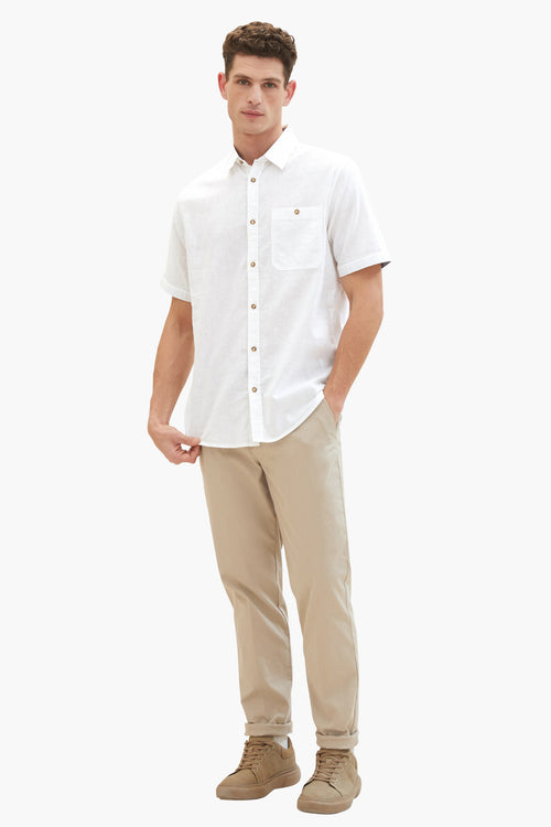 Chemise (manches courtes) Blanc - Tom Tailor