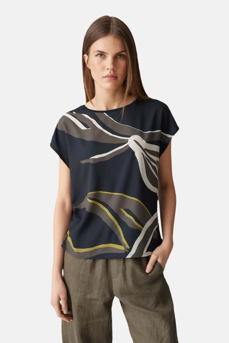 Blouse (korte mouwen) Blauw - OPUS