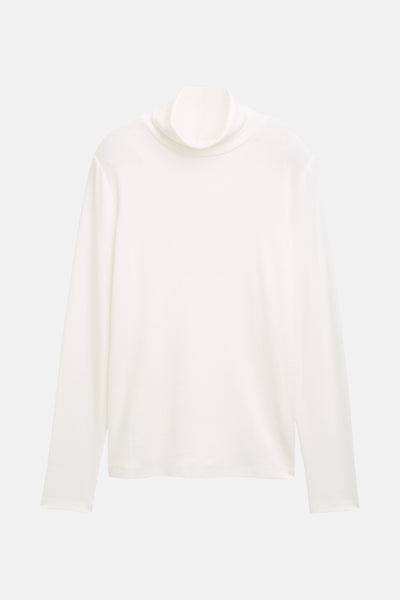 T-shirt à manches longues blanc de Tom Tailor sur un fond uni.