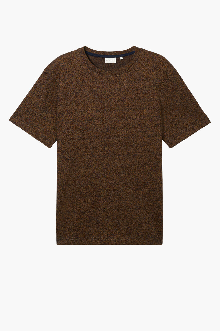 Tom Tailor bruin gemêleerd T-shirt met korte mouwen.