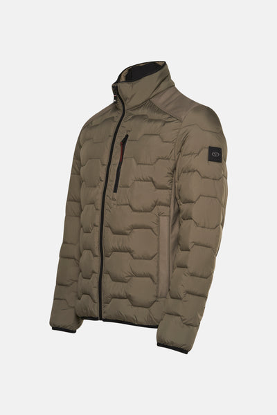 Veste courte kaki de Tom Tailor, matelassée avec fermeture éclair et poche poitrine.