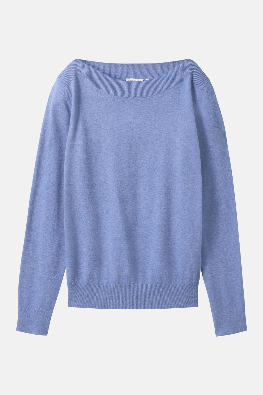 Ronde hals trui blauw van Tom Tailor, met een zachte textuur en lange mouwen.