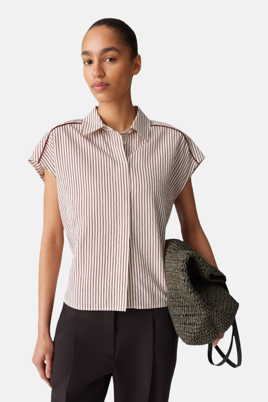 Chemise à manches courtes - Bordeaux