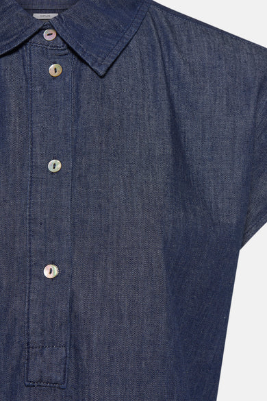 Kleedje met korte mouwen - mid blue denim