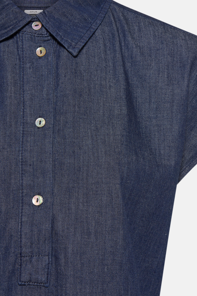 Kleedje met korte mouwen - mid blue denim