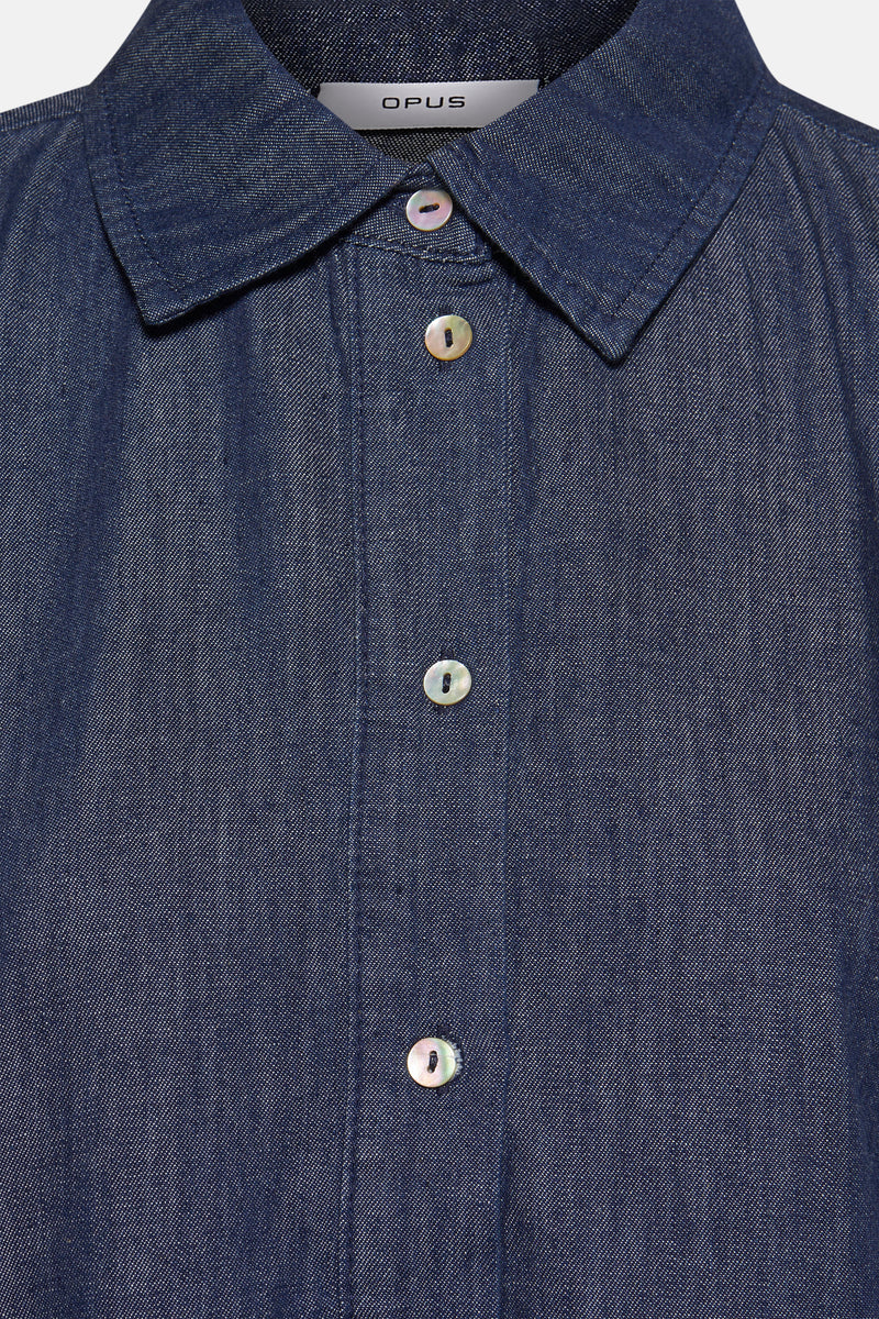 Kleedje met korte mouwen - mid blue denim