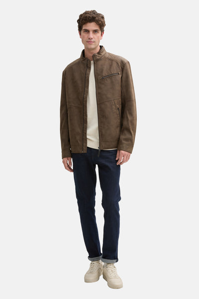 Veste en simili cuir Brun - Tom Tailor
