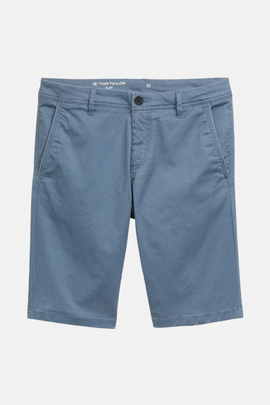 Korte blauwe jeans van Tom Tailor, slim fit, met een subtiele patroontextuur.