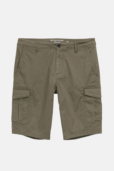 Korte kaki van Tom Tailor met cargozakken en stikseldetails.