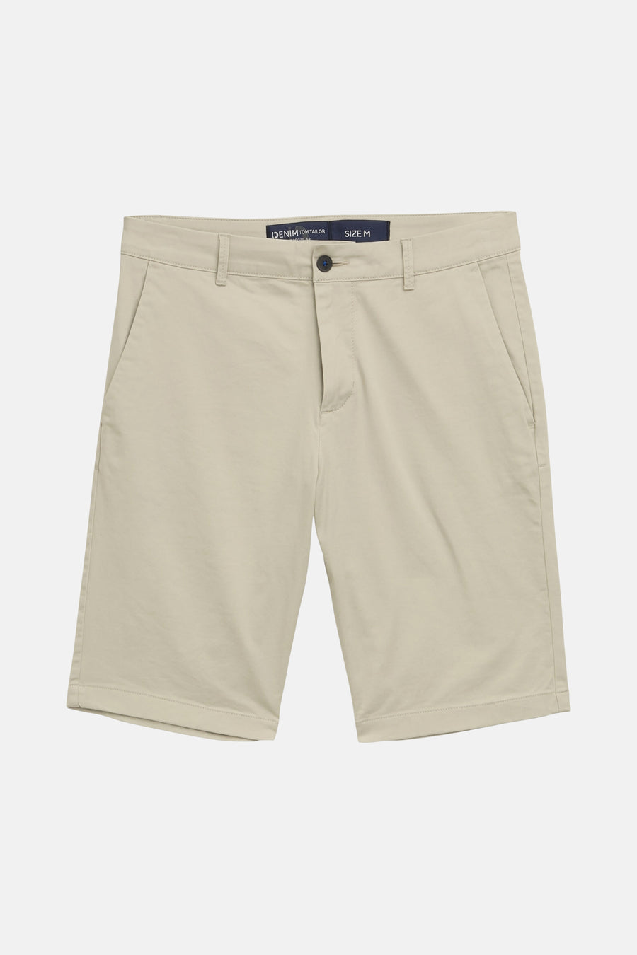 Korte beige short van katoenmix van Tom Tailor, klassieke pasvorm met zijzakken.