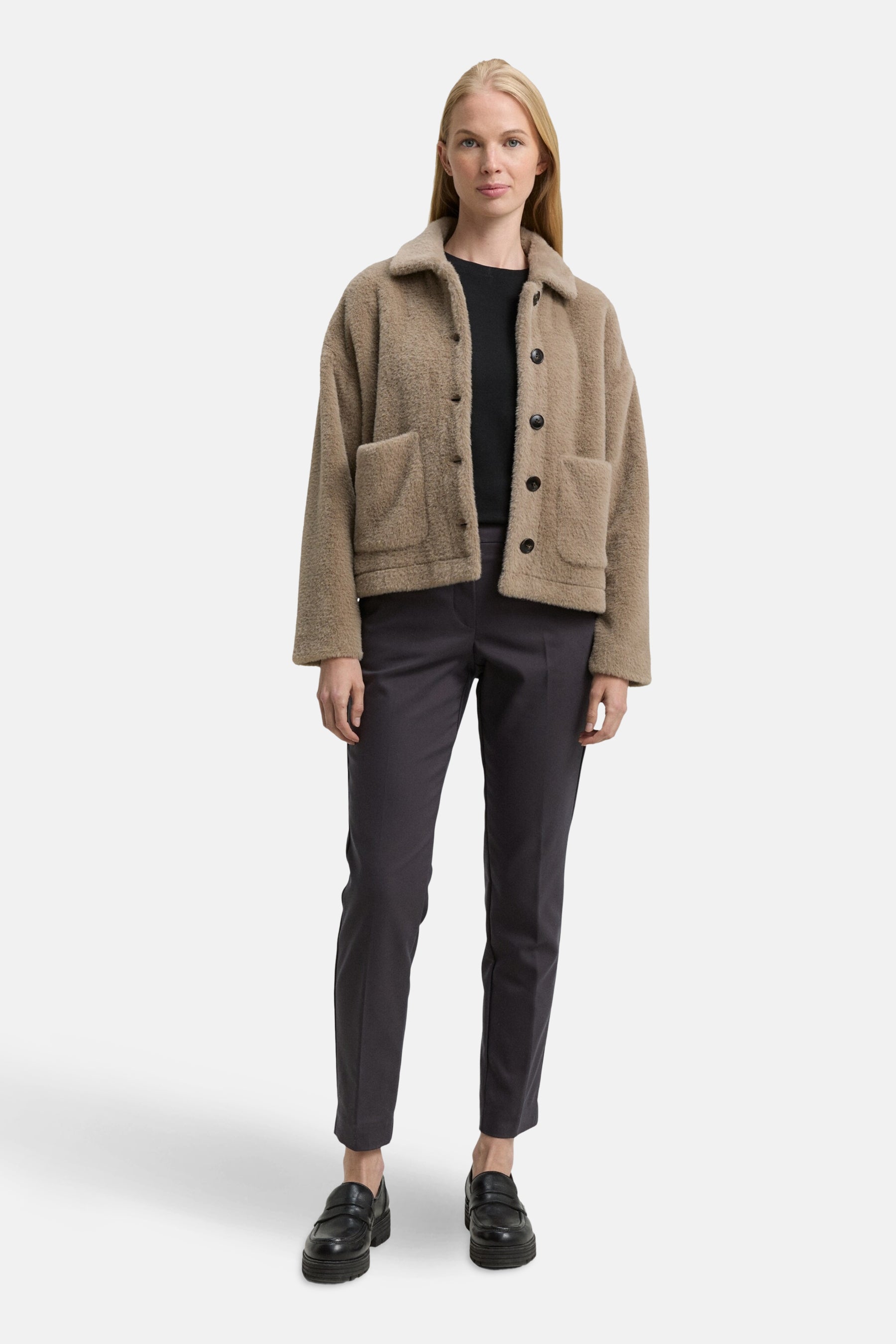 TOM TAILOR Pantalon Cargo - Coal Grey/gris Foncé