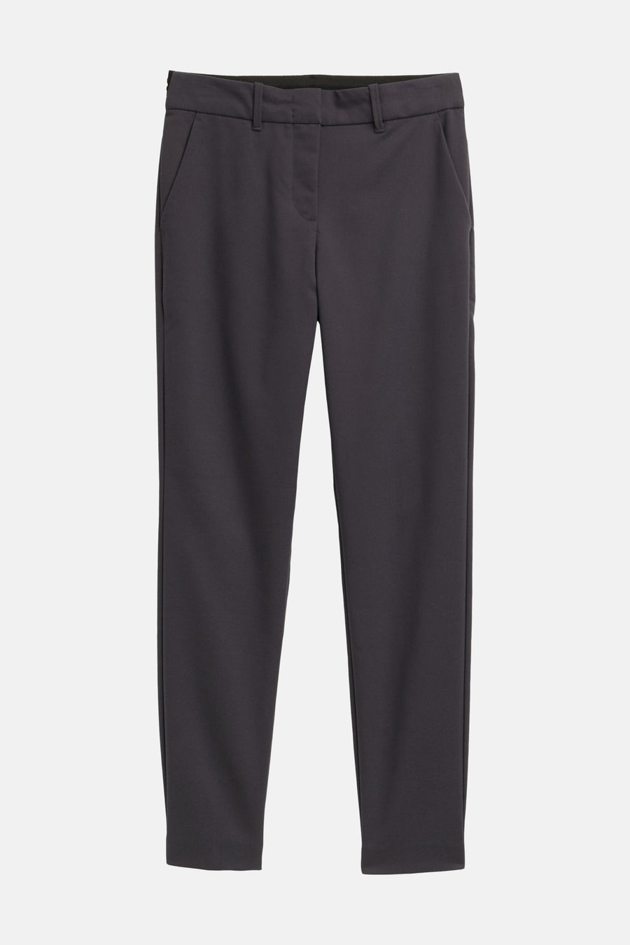 Grijze broek van Tom Tailor, taps toelopende pasvorm met voorzakken in een effen kleur.