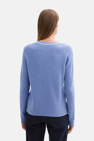 Pull col rond Bleu - Tom Tailor