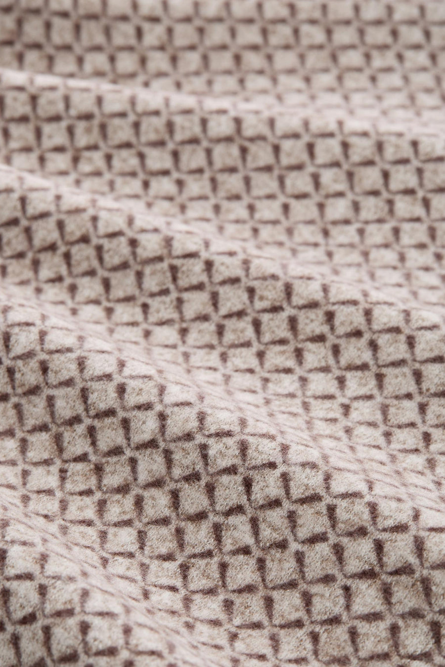 Bruin T-shirt met lange mouwen van Tom Tailor met een all-over textuur ruitpatroon.
