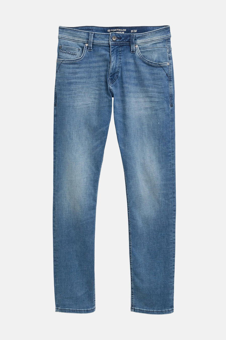 Tom Tailor slim jeans in middendonkerblauw denim, met subtiele wassing en moderne pasvorm.