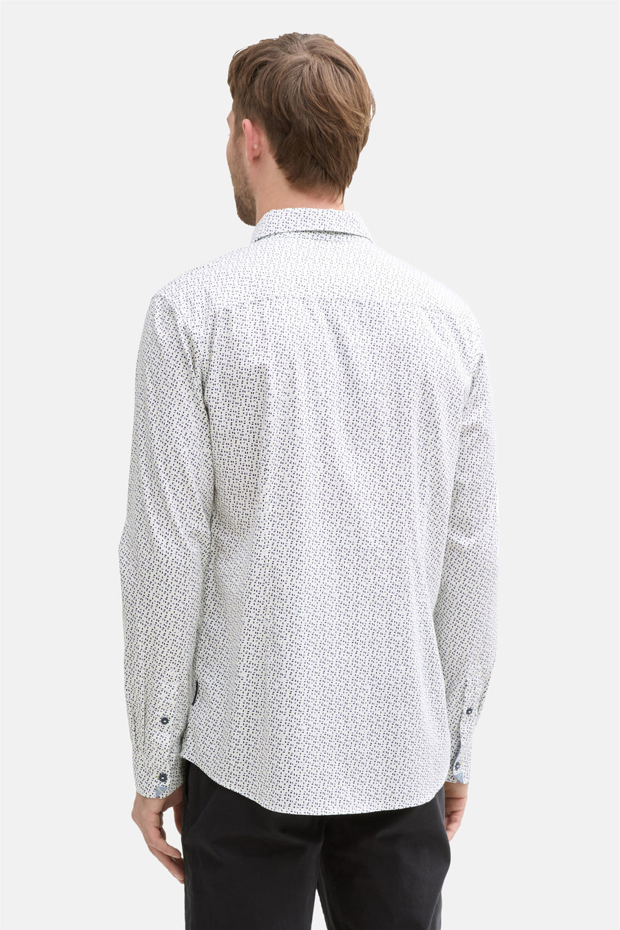Multikleurig overhemd met lange mouwen van Tom Tailor, achterkant, met print.