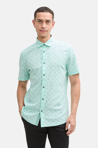 Chemise (manches courtes) Vert - Tom Tailor