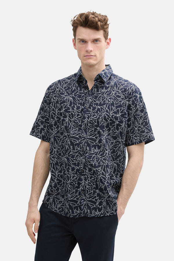Chemise (manches courtes) Bleu - Tom Tailor