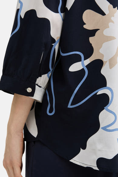 Multikleurig overhemd met lange mouwen van Tom Tailor, met abstracte patronen en knoopsluiting bij de mouwen.