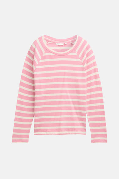 Gestreept sweatvest met lange raglanmouwen van zacht katoen van Tom Tailor.