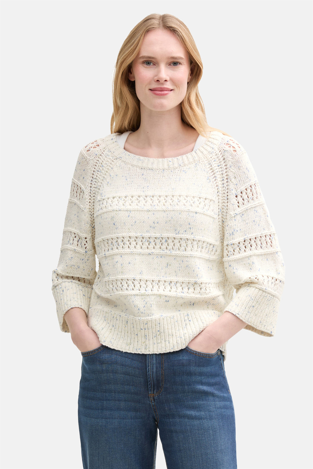 Pull col rond Écru - Tom Tailor