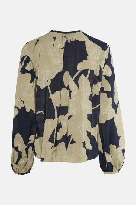 Blouse à manches longues multicolore d'OPUS avec un imprimé floral abstrait bicolore.