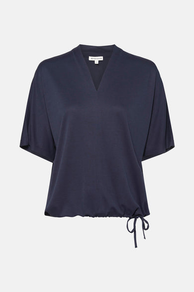 Blauw T-shirt met korte mouwen van Tom Tailor, met trekkoord aan de zijkant.