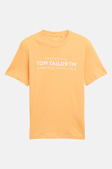 Oranje T-shirt met korte mouwen van Tom Tailor, met een grafische print op de voorkant.