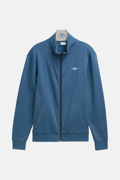 Gilet turquoise de Tom Tailor avec fermeture éclair intégrale et poches avant.
