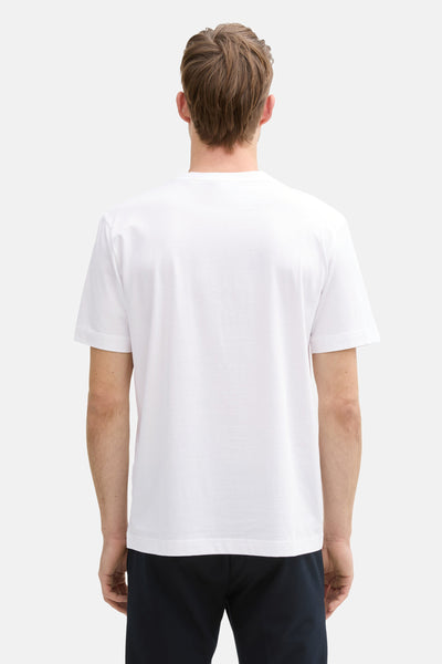 Witte T-shirt met korte mouwen van Tom Tailor, achterzijde op een enkele kleur.