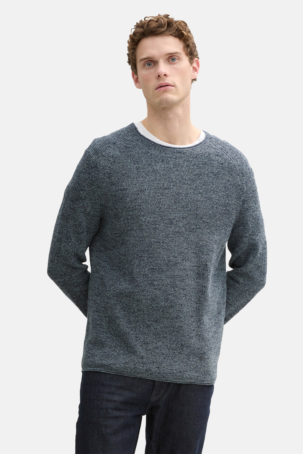 Pull col rond Bleu - Tom Tailor