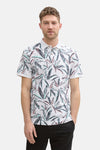 Multikleurig poloshirt met korte mouwen van Tom Tailor, met een abstract bladerpatroon.