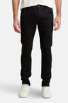 Zwarte rechte jeans van Tom Tailor, met klassieke achterzakken en een nauwsluitende pasvorm.