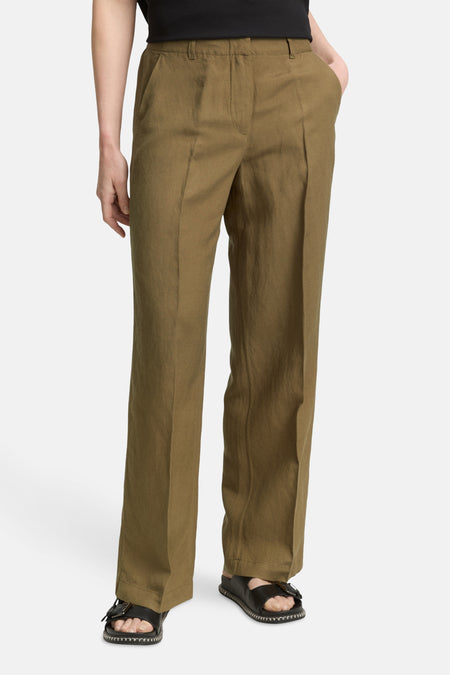 Casual kaki broek van Tom Tailor, met achterzakken en een eenvoudige zoom.