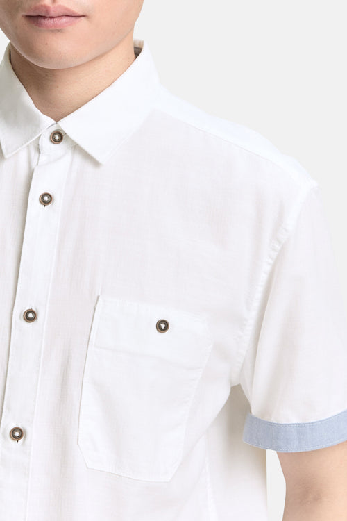 Chemise (manches courtes) Blanc - Tom Tailor