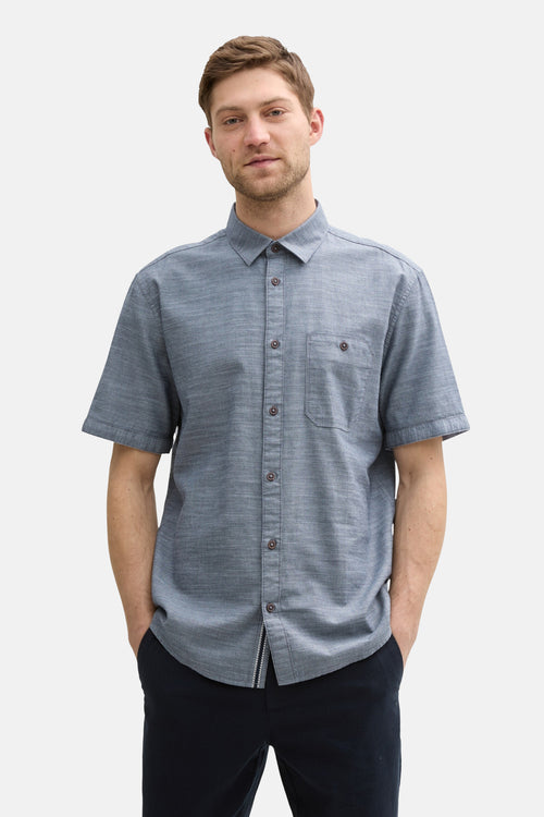 Chemise (manches courtes) Bleu - Tom Tailor