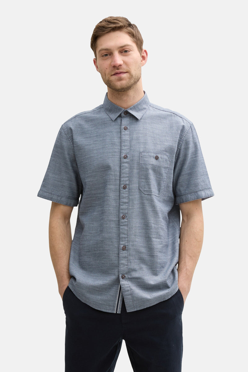 Chemise (manches courtes) Bleu - Tom Tailor