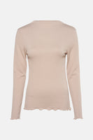 T-shirt met lange mouwen - beige
