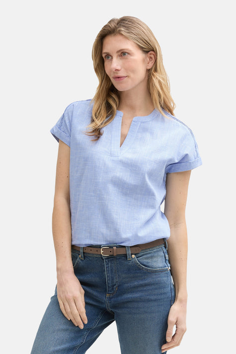 Chemisier (manches courtes) Bleu - Tom Tailor